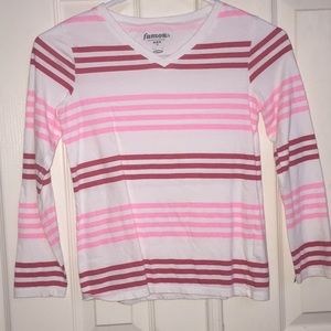 A stripped long sleeved shirt